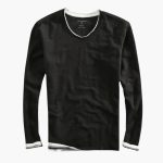 Men’s Long Sleeve Shirt with V Neck and Contrast Trim - Image 4