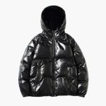 Men’s Metallic Puffer Jacket with Hood - Image 2