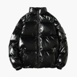 Men’s Metallic Puffer Jacket with Hood - Image 3