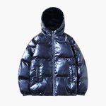 Men’s Metallic Puffer Jacket with Hood - Image 4