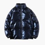 Men’s Metallic Puffer Jacket with Hood - Image 5