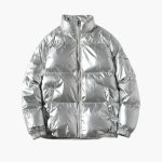 Men’s Metallic Puffer Jacket with Hood - Image 7