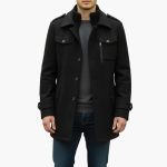 Men’s Mid-Thigh Coat with Notched Lapel and Button Closure - Image 3