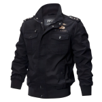 Men’s Military Bomber Jacket with Zip Closure and Front Pockets - Image 2