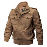 Men’s Military Bomber Jacket with Zip Closure and Front Pockets - Image 4