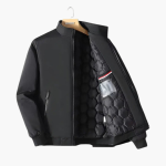 Men’s Padded Jacket with High Collar and Front Zip - Image 2