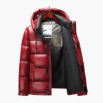 Men’s Padded Jacket with Hood and Zip Closure - Image 2