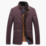 Men’s Padded Jacket with Stand Collar and Dual Closure - Image 5