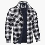 Men’s Plaid Button Up Jacket with Quilted Lining - Image 4