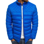 Men's Quilted Bomber Jacket with Zip Closure and Long Sleeves - Image 5