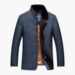 Men's Quilted Jacket with Button Closure and Stand Collar - Image 4