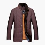 Men's Quilted Jacket with Button Closure and Stand Collar - Image 3