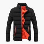 Men’s Quilted Puffer Jacket with Contrast Lining and Zip Pockets - Image 2