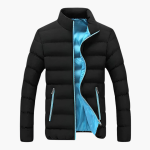 Men’s Quilted Puffer Jacket with Contrast Lining and Zip Pockets - Image 4