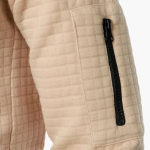 Men’s Quilted Sweatshirt with Zip Front and Ribbed Collar - Image 3