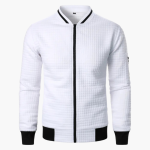 Men’s Quilted Sweatshirt with Zip Front and Ribbed Collar - Image 6