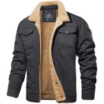 Men’s Sherpa Jacket with Button Closure and Structured Fit - Image 8