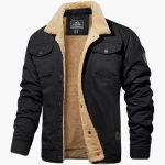 Men’s Sherpa Jacket with Button Closure and Structured Fit - Image 5