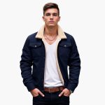 Men’s Sherpa Jacket with Button Closure and Structured Fit - Image 3