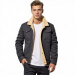 Men’s Sherpa Jacket with Button Closure and Structured Fit - Image 10