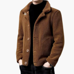 Men’s Short Jacket with Lapel Collar and Front Pockets - Image 2