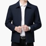 Men’s Slim Fit Jacket with Stand Collar and Zip Closure - Image 3