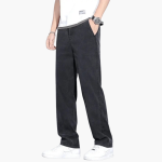 Men’s Straight Jeans with Elastic Waistband and Front Pockets - Image 4