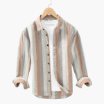 Men’s Striped Shirt with Button Front and Long Sleeves - Image 2