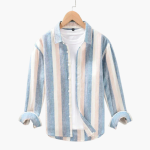 Men’s Striped Shirt with Button Front and Long Sleeves - Image 3