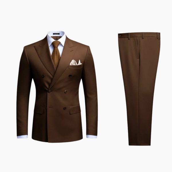 Men’s Suit Set with Notched Lapels and Buttons