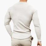 Men’s Sweater with Ribbed Texture and Slim Fit - Image 3