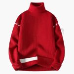 Men’s Turtleneck Knit Sweater with Ribbed Surface and Long Sleeves - Image 4