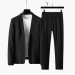 Men’s Two-Piece Blazer Suit with Drawstring Trousers - Image 2