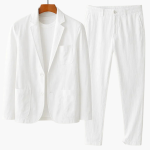 Men’s Two-Piece Suit with Drawstring Trousers and Patch Pocket Blazer - Image 4