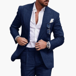 Men’s Two-Piece Suit with Notch Lapel and Flat-Front Trousers - Image 9