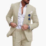 Men’s Two-Piece Suit with Notch Lapel and Flat-Front Trousers - Image 8