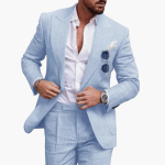 Men’s Two-Piece Suit with Notch Lapel and Flat-Front Trousers - Image 5