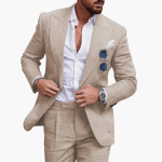 Men’s Two-Piece Suit with Notch Lapel and Flat-Front Trousers - Image 2