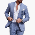 Men’s Two-Piece Suit with Notch Lapel and Flat-Front Trousers - Image 4