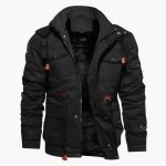Men’s Utility Jacket with Hood and Zipper Front - Image 6