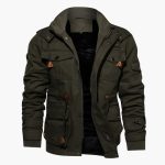 Men’s Utility Jacket with Hood and Zipper Front - Image 2