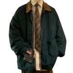 Men’s Vintage Bomber Jacket with Zip Closure and Front Pockets - Image 4