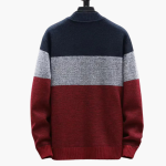 Men’s Zip Cardigan with High Collar and Colour-Block Design - Image 5