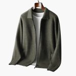 Men’s Zip Cardigan with Turn-Down Collar and Front Pockets - Image 4