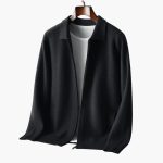 Men’s Zip Cardigan with Turn-Down Collar and Front Pockets - Image 5