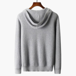 Men’s Zip Hooded Cardigan with Long Sleeves and Ribbed Hem - Image 4