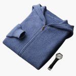 Men’s Zip Hooded Cardigan with Long Sleeves and Ribbed Hem - Image 5