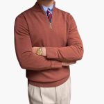 Men’s Zip Jumper with Stand Collar and Ribbed Hem - Image 5