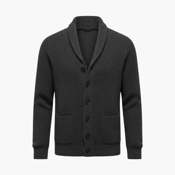 Men’s Cardigan with Shawl Collar and Button Front
