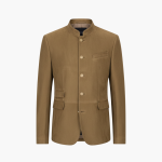 Men’s Jacket with Stand Collar and Button Front